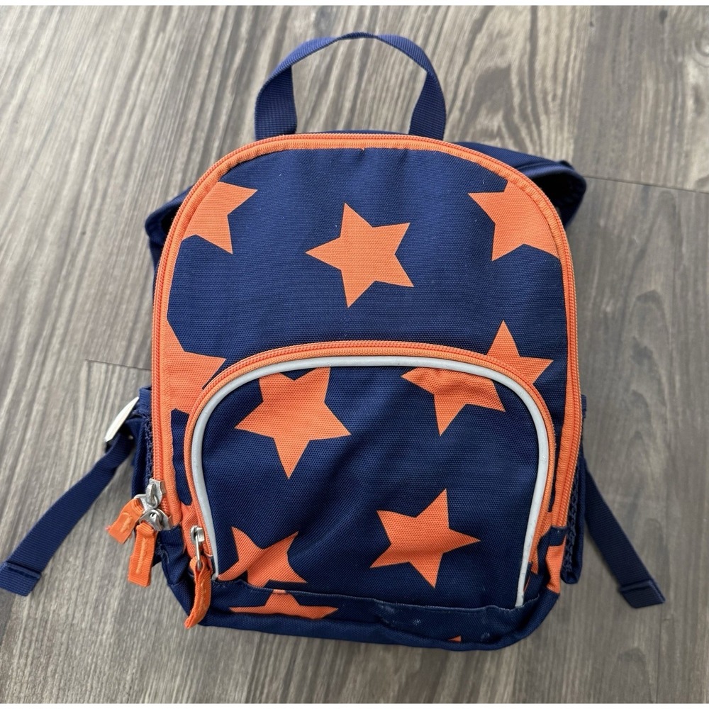 Pottery Barn Kids Orange Stars Navy Mini Pre-K Backpack Preschool School BTS